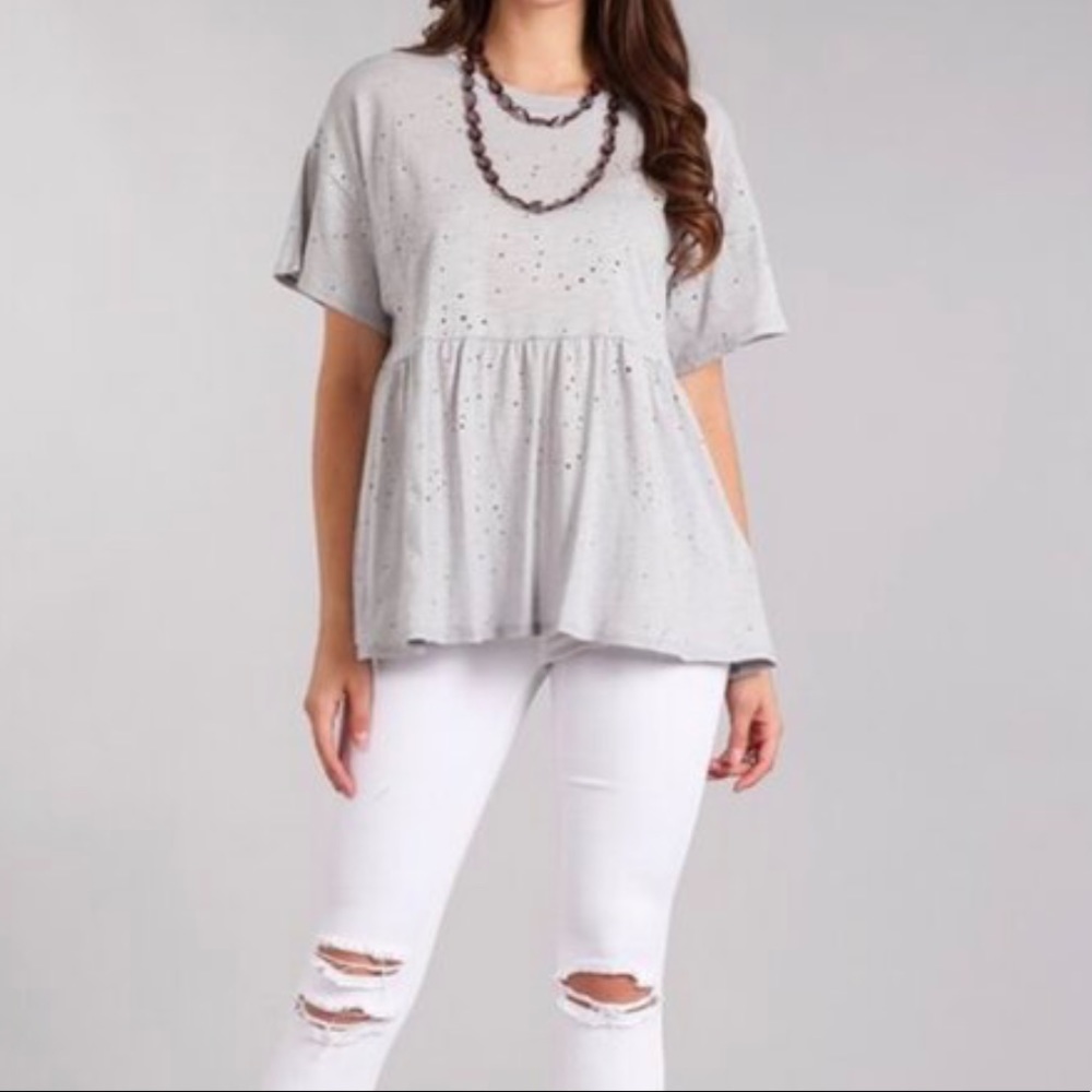 Cutout Babydoll Top